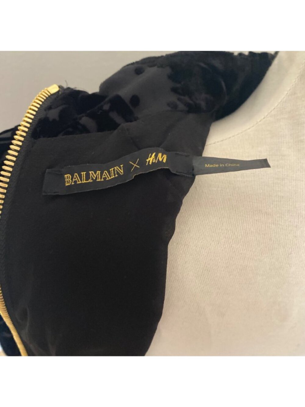 NWT H&M x Balmain Long Sleeve Top Floral Black - Picture 6 of 11